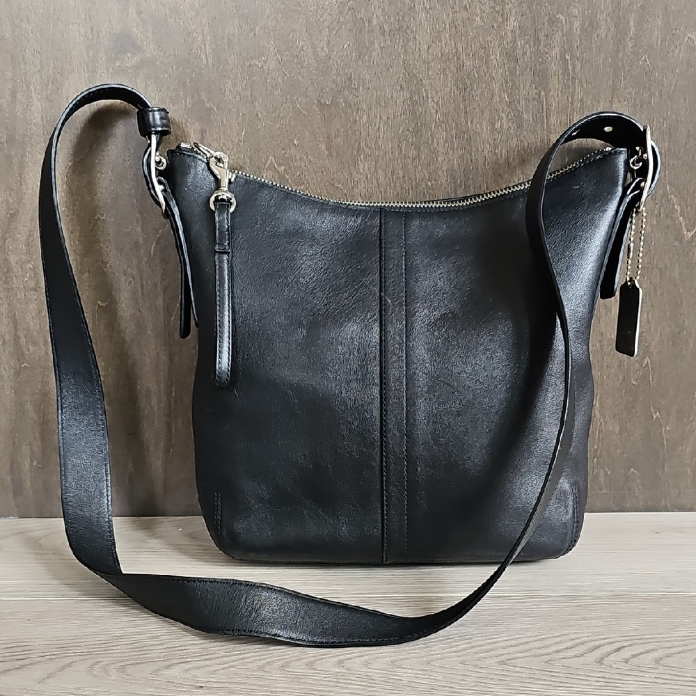 Coach Black Leather Hobo Bag